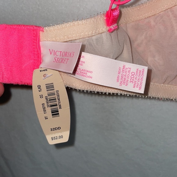 🌟 NWT 🌟 Victoria Secret Very Sexy Unlined Demi Lace sz 32DD - Picture 5 of 7